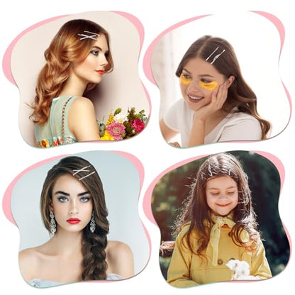 10Pcs Rhinestone Bobby Pins Crystal Diamond Bling Hair Pins Shiny Fancy Metal Barrettes I S X Shaped Hair Accessories for Women Girls Party Wedding Daily (Silver)