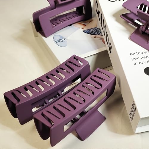 18 Pack Hair Claw Clips,Hair Clips For Women,Large Hair Claw Clips For Thick Hair,Nonslip Matte Hair Clips Hair Accessories Women Girl Birthday Christmas Gift (18 Pack Purple) - color: Purple
