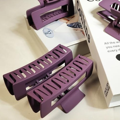 18 Pack Hair Claw Clips,Hair Clips For Women,Large Hair Claw Clips For Thick Hair,Nonslip Matte Hair Clips Hair Accessories Women Girl Birthday Christmas Gift (18 Pack Purple) - color: Purple