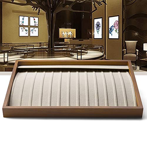 Oirlv Wood 13 Grids Necklace/Bracelet/Pendant Display Tray Jewelry Drawer Organizer Stackable Jewelry Trays (Creamy-white) | Stackable Design,for Jewelry Necklaces Bracelets and Watches,Organizing and Presentinge Legantly on Dressers&in Dresser - color: C