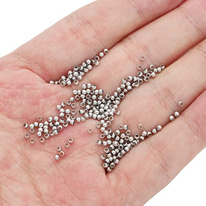 Platinum Plated Round Spacer Beads 2mm 600pcs for Jewelry Making Findings Non Tarnish - color: Platinum, size: 2mm