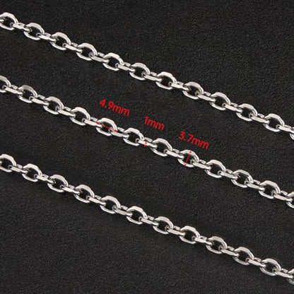 UMAOKANG Stainless Steel Chain for Jewelry Making Small Cable Chains Bulk | 16.4 Feet Silver Chain for Necklace DIY Jewelry Supplies Findings - color: 1.0 Silver Cable