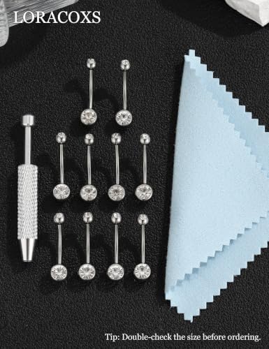 Long Belly Button Rings, Navel Piercing Jewelry for Women | 16mm 14mm 12mm 10mm 8mm Stainless Steel Extral Long Bar 14G - size: 16MM