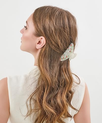 LILIE&WHITE Acrylic Cherry Initial Hair Claw Clip for Women Rhinestone A | Hair Clips For Women With RhinestonesInitial Hair Claws For Thick Hairs Trendy Monogram Large Clips - color: HC22959A