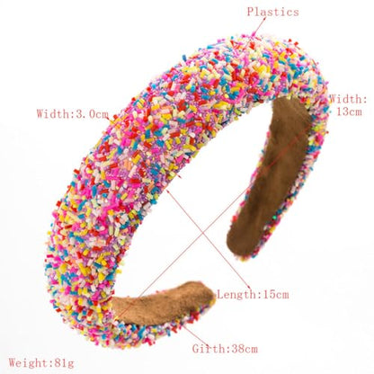 Padded Headbands for Women Non Slip Headband Wide Fashion Womens Headbands Cute Hair Bands Hair Hoops Hair Glitter Birthday Hair Accessories for Girls - color: Blue