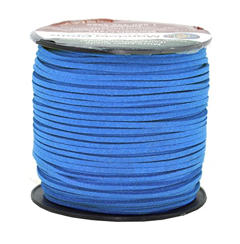 Mandala Crafts Faux Suede Cords Blue Leather Cords for Jewelry Making - 2.65mm Leather Laces Leather Strips Flat Vegan Leather Strings for Dream Catchers Supplies - color: Blue, size: 2.65mm 100 Yards