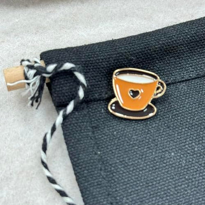 Brown Coffee Cup Enamel Lapel Pin Cartoon Badge for Boy Girl Gift Clothes Backpacks Badges Hats Bags - size: 12Pieces