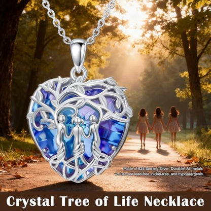 925 Sterling Silver Necklace Gifts for Women Crystal/Opal Jewelry Pendant Christmas Birthday Gift - style: Sister-A
