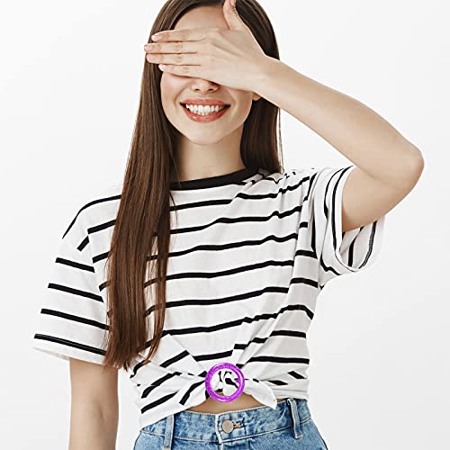 Boao 8 Pcs Scarf Ring Clip Shirt Ties Clips for Women Resin Clothes Corner Knotted Button Round Circle Shirt Clips Buckle Tshirt Clip Tightener for Loose Clothes Halloween 80s Accessories - style: Fresh Style