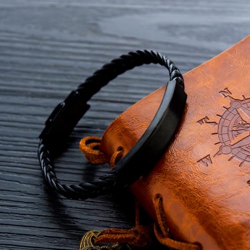 To My Godson Braided Leather Bracelet Gifts From Mom Dad - I Am So Proud of You for All That You Have Done - Birthday Graduation Christmas Gifts For Son Men, Inspirational Engraved