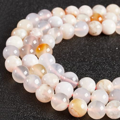100pcs 6mm Cherry Blossom Agate Beads Natural Gemstone Beads Round Loose Beads for Crafting and Jewelry Making - color: Cherry Blossom Agate, size: 6mm