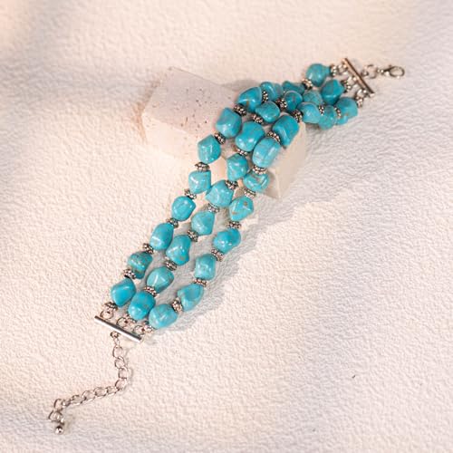 Montana West Rustic Couture's Bohemian Turquoise Cuff Bangle Bracelets for Women Cowgirl - color: Turquoise