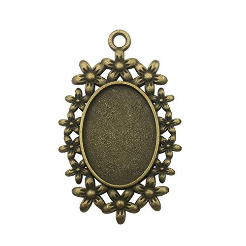 20pcs 18x25mm Oval Bezel Pendant Base Trays Cabochon Settings Trays Pendant Blanks 20pcs Mixed No Duplicate (M116) - color: M116