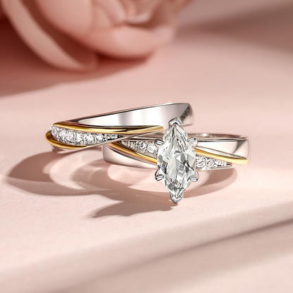 Jeulia Wedding Rings Engagement Rings for Women Anniversary Promise Ring Bridal Sets 925 Sterling Silver with 1.6 ct Primary Stone+ 0.32 ct Side Stone - color: 1Gold