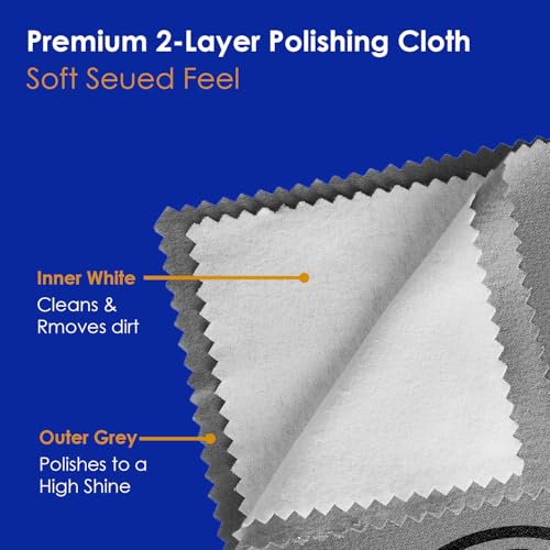 Peaknip Extra-Large Polishing Cleaning Cloth Pure Cotton Made in USA for Gold, Silver, and Platinum Jewelry, Eco Friendly Large Cleaner Cloth 11 x 14 in. Keeps Jewelry Clean and Shiny
