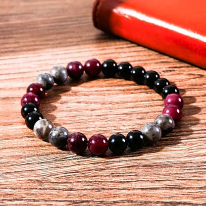 Women’s Crystal Beaded Bracelet, Emotional Balance & Calm Jewelry, Natural Stone Stretch Bracelet, Boho Style Everyday Wear, Meaningful Gift for Women