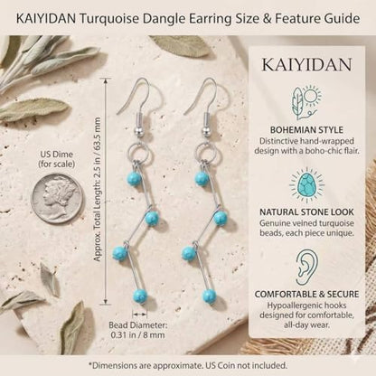 Boho Turquoise Dangle Earrings For Women Trendy,Western Blue Gemstone Drop Earings,Vintage Gothic Ethnic Statement Beach Vacation Long Birthstone Earrings with Leaf Teardrop Turquoise Crystal Tassels,Fashion Jewelry Birthday Gift. - style: A12 Zigzag Turq