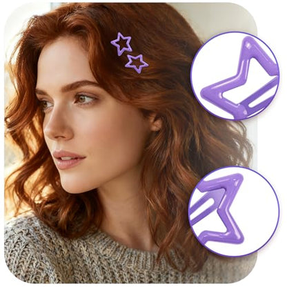 64 Pcs Metal Snap Hair Clips for Women,Small Snap Barrettes for Women Girls Thick Fine Hair (Purple) - color: Purple
