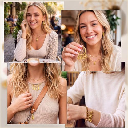 Tondiamo Gold Bubbled Charm for Jewelry Making Gold Letter Charm A- Z Alphabet Pendant Letters 3D Bubble Glitter Trendy Chunky Initial Alphabet for Women DIY Craft Bracelet Necklace - style: Style D
