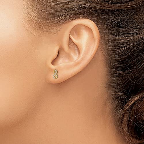 Diamond2Deal 14k Yellow Gold Infinity Symbol Cubic Zirconia Stud Earrings Len-0.33 In