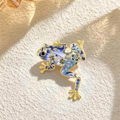Santuzza 925 Sterling Silver Enamel Brooch Pin for Women - color: [E]Frog