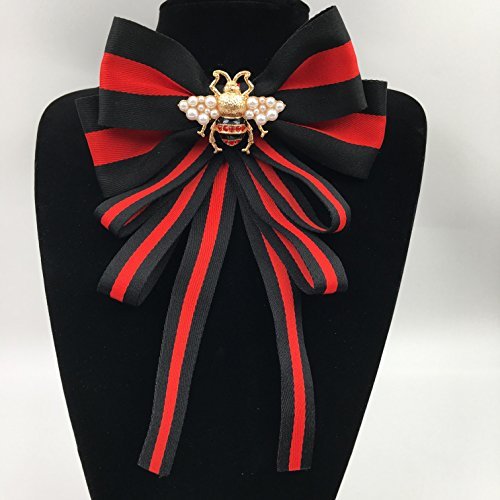 Rhinestore Crystal Dangle Wedding Party Bow Tie Women/Men Ribbon Pre Tied Neck Tie Adustable Brooch Pin Clip