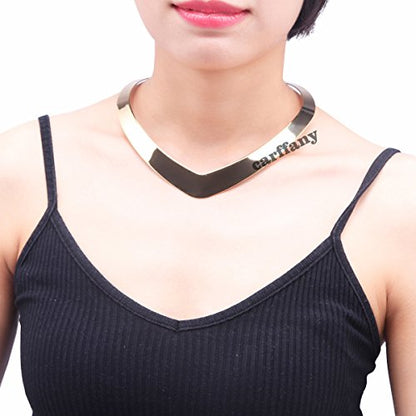High Polished Stainless Steel Necklace Love Choker Heart Shape Women Statement Jewelry - color: Gold Heart-Shaped
