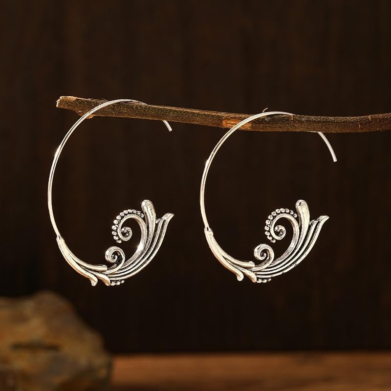 Retro Exaggerated Drop Earrings Personality Vintage Carved Dangle Earrings Daily Accessories Party Valentine's Day Jewelry Gifts for Women - style: Retro Style 14