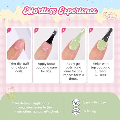 Beetles Green Gel Nail Polish, Matcha Mousse, Pastel Green Gel Polish | Color-Matched Bottle Design, Soak Off UV LED, Long-Lasting Nails Art for Home DIY & Holiday - color: H - Creme Green | Taste of Spring Matcha Mousse