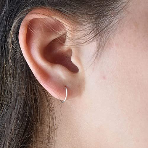 EPIRORA Silver Hoop Earrings- Cartilage Endless Small Hoop Earrings Set for Women Men, 3 Pairs of Hypoallergenic 925 Sterling Silver Tragus Earrings Nose Lip Rings - color: 3 Pairs(12mm*3)