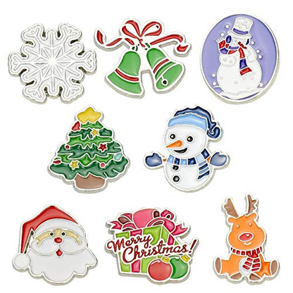 Cute Enamel Pin Set Lapel Pins Brooches Cartoon Brooch Badge Pins for Clothes Bags Backpack for Women - color: Merry Christmas