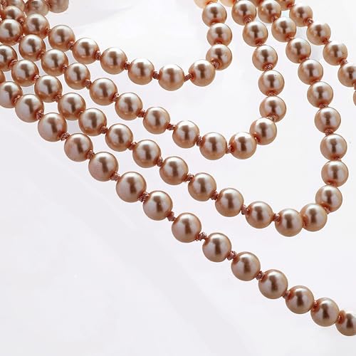 BABEYOND Long Pearl Necklace Faux Pearls Necklace Set Beaded Long Pearls Necklace 1920s Gatsby Costume Jewelry - color: Champagne