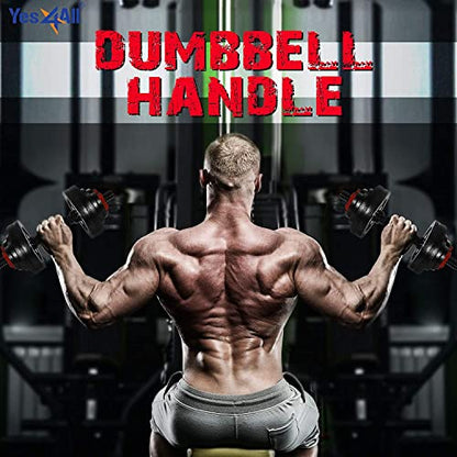 Yes4All Threaded Dumbbell Handles, Adjustable Dumbbell Bar Pair, 14/16/18/24-Inch Sizes, Fits 1" or 1.15" Plates, Non-Slip Grip, Secure Star-Lock Collars - color: 14" - Chrome - Black