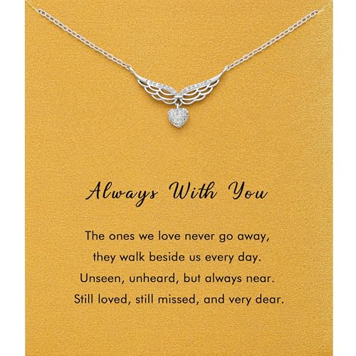 RZKING Silvery Necklace for Women, Gifts for Friend Mom Daughter Teacher - style: Angel Wing