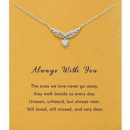 RZKING Silvery Necklace for Women, Gifts for Friend Mom Daughter Teacher - style: Angel Wing