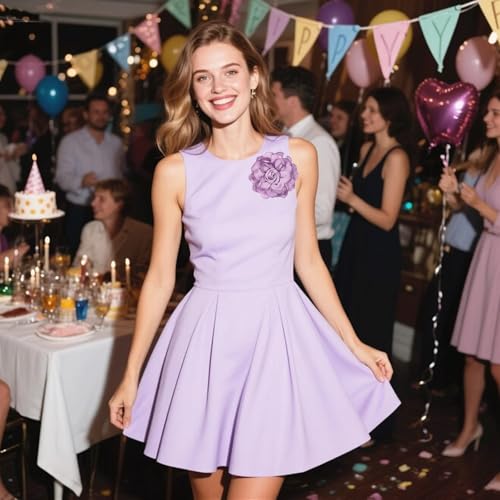 Satin Rose Flower Brooch Hair Clip for Women 4.3 Inch Floral Pin for Hats Dress Everyday Outfits Beach Vacations - color: Taro Purple