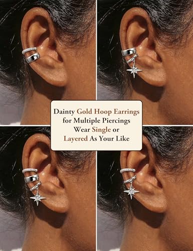 Sanfenly Ear Cuffs Earrings for Women Non Piercing | 14K Gold Plated Ear Cuffs for Non Pierced Ears, Hypoallergenic Clip on Earrings Cartilage Earring, Fake Ear Piercings - color: Silver Plated-Chunky