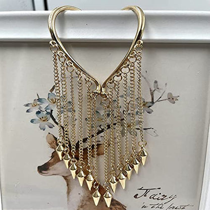 Ear Cuffs Earrings for Women Non Piercing,Long Tassel Ear Wrap Earrings Ear Cuff Droping Chain Earrings jewelry - color: D:Bullet G