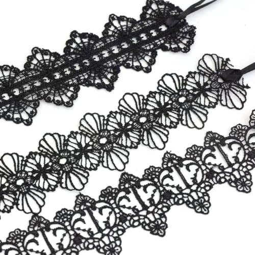 Pink Lace Choker Necklace Set, 10 Pieces - color: Black-3