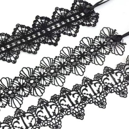 Pink Lace Choker Necklace Set, 10 Pieces - color: Black-3