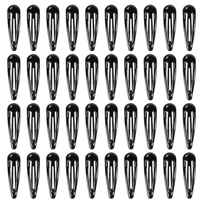40pcs Snap Hair Clips, 2'' Hair Clip, Non-slip Black Hairpin Accessories for Women Girls, Metal Barrettes for Styling, Black - color: 2'' Black