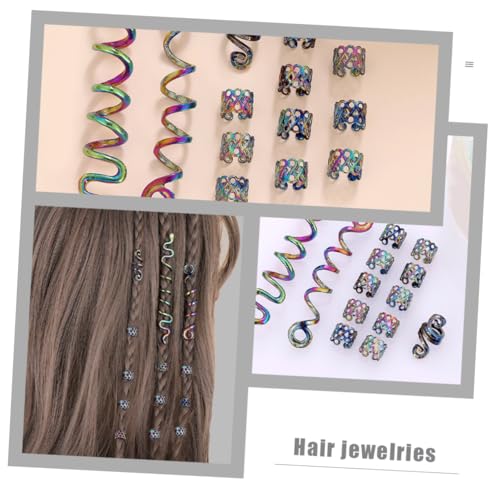 Metallic Hairpin Clips Spiral Coils Braid Jewelry Set Fashion Hair Accessories for Women Hair Braid Rings