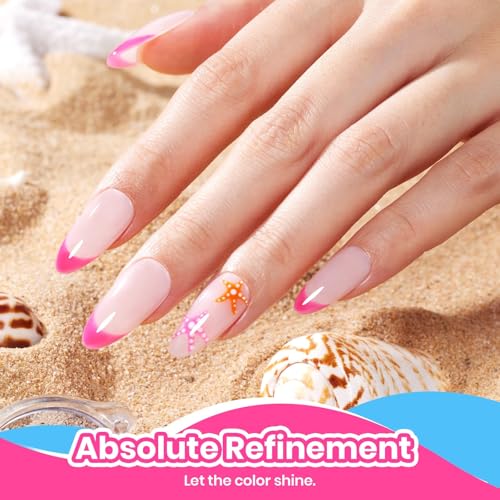 Beetles Hot Pink Gel Polish, BikiniPink, Hot Pink Gel Nail Polish | Summer Voyage Collection, Color-Matched Bottle Design, Soak Off UV LED, Long-Lasting Nails Art for Home DIY & Holiday - color: 0-Bikini Pink