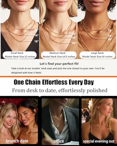 Link Gold Chain 14K Gold Plated Trendy Rope Paperclip Thick Chain Necklace Minimalist Layered Gold Chain Choker Necklaces for Women - style: Toggle Clasp Paperclip Chain