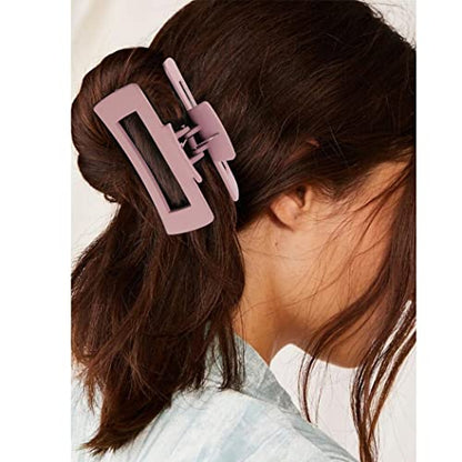 Canitor 4 PCS Matte Rectangular Banana Clips - Thick Hair Clips, Non-Slip Barrettes for Women's Thick Hair - color: flower series