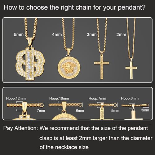 Mens Chain Necklaces, Stainless Steel Rolo Chain Necklace for Men & Women - color: 18K Gold Plated 3mm