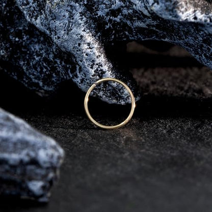 14K Gold Nose Ring Hoop for Women and Men, 6mm/7mm/8mm Tiny Gold Nose Ring Stud Piercing Jewelry, 20G 22G - color: 14k Yellow Gold, size: 22 gauge(0.6mm)-8mm