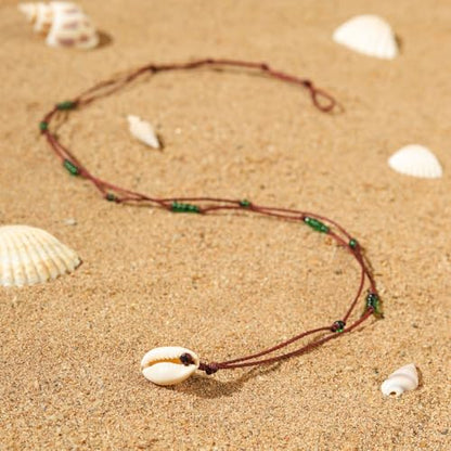 Dainty Boho Beaded Choker Necklace Beach Layered Colorful Bead Necklace Jewelry Gifts for Women - color: Green
