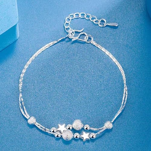 925 Sterling Silver Plated Heart Charm Bracelet for Women - Dainty Chain Love Gift Idea - style: Style4