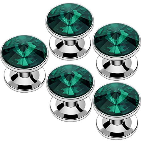 HAWSON Cufflinks for Men with 4/6 pcs Shirt Studs Set, Gift Box Packed, Mens Jewelry or Accessories for Wedding, Party, Anniversary, Birthday - color: Dark Green(only 5 pcs studs)